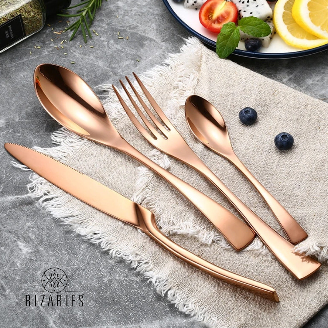 Modern Rose Gold Cutlery Set