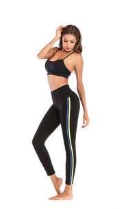 Thumbnail for Black with Stripes Crazy Yoga Pant