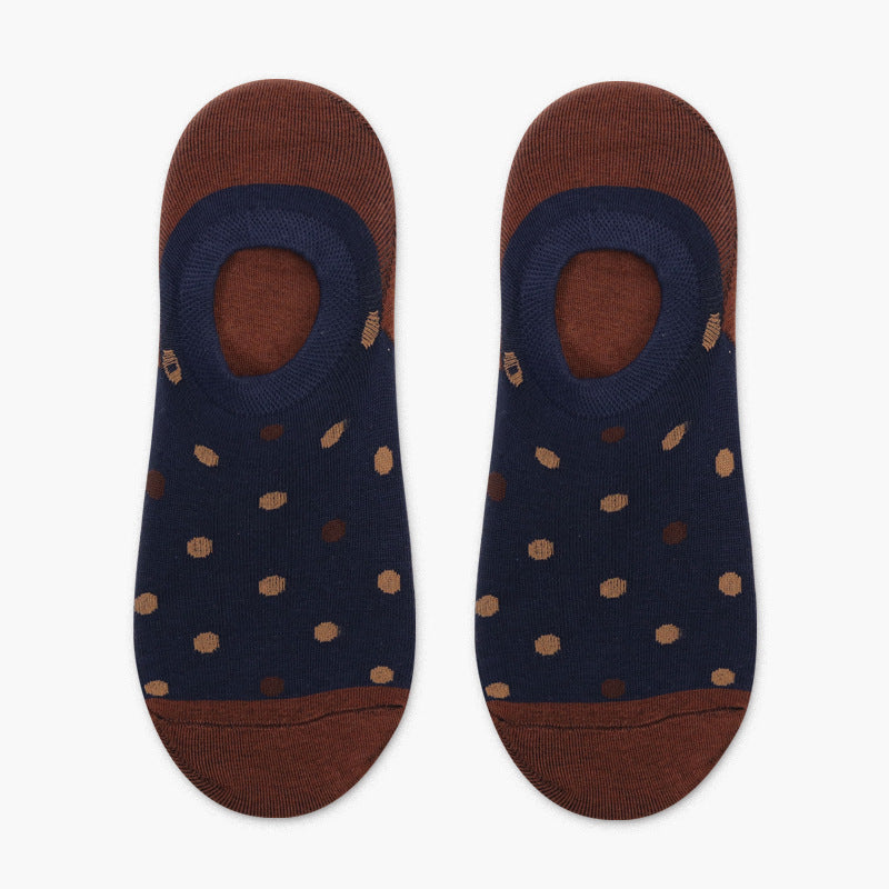 Navy & Brown Low Cut Crazy Socks