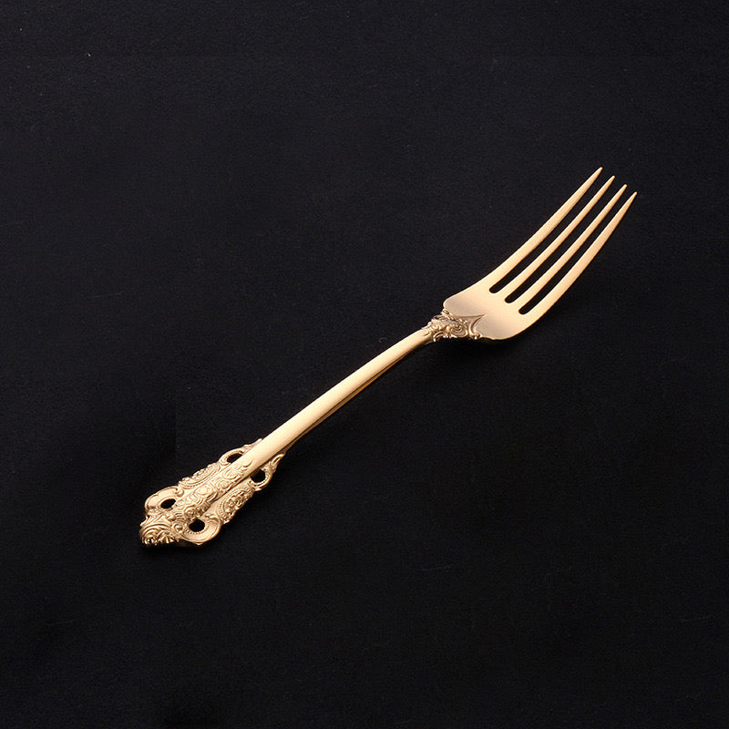 Carving Gold Cutlery Set