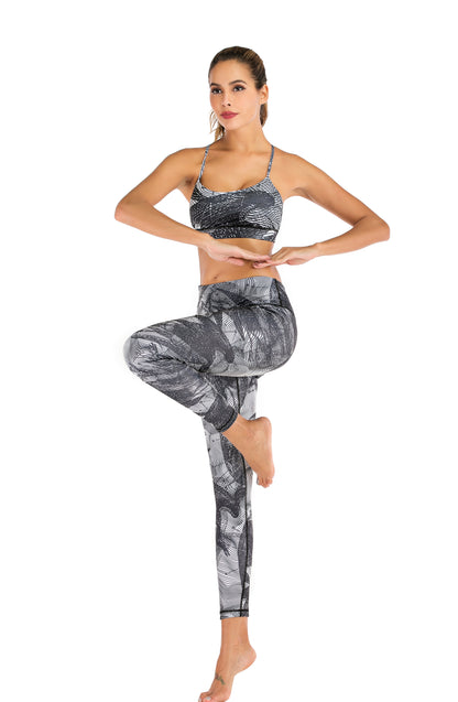 Grey Abstract Crazy Workout 2 Pcs Set