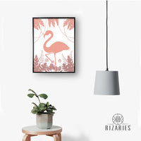 Thumbnail for Flamingo & Leaves Handmade Canvas Painting