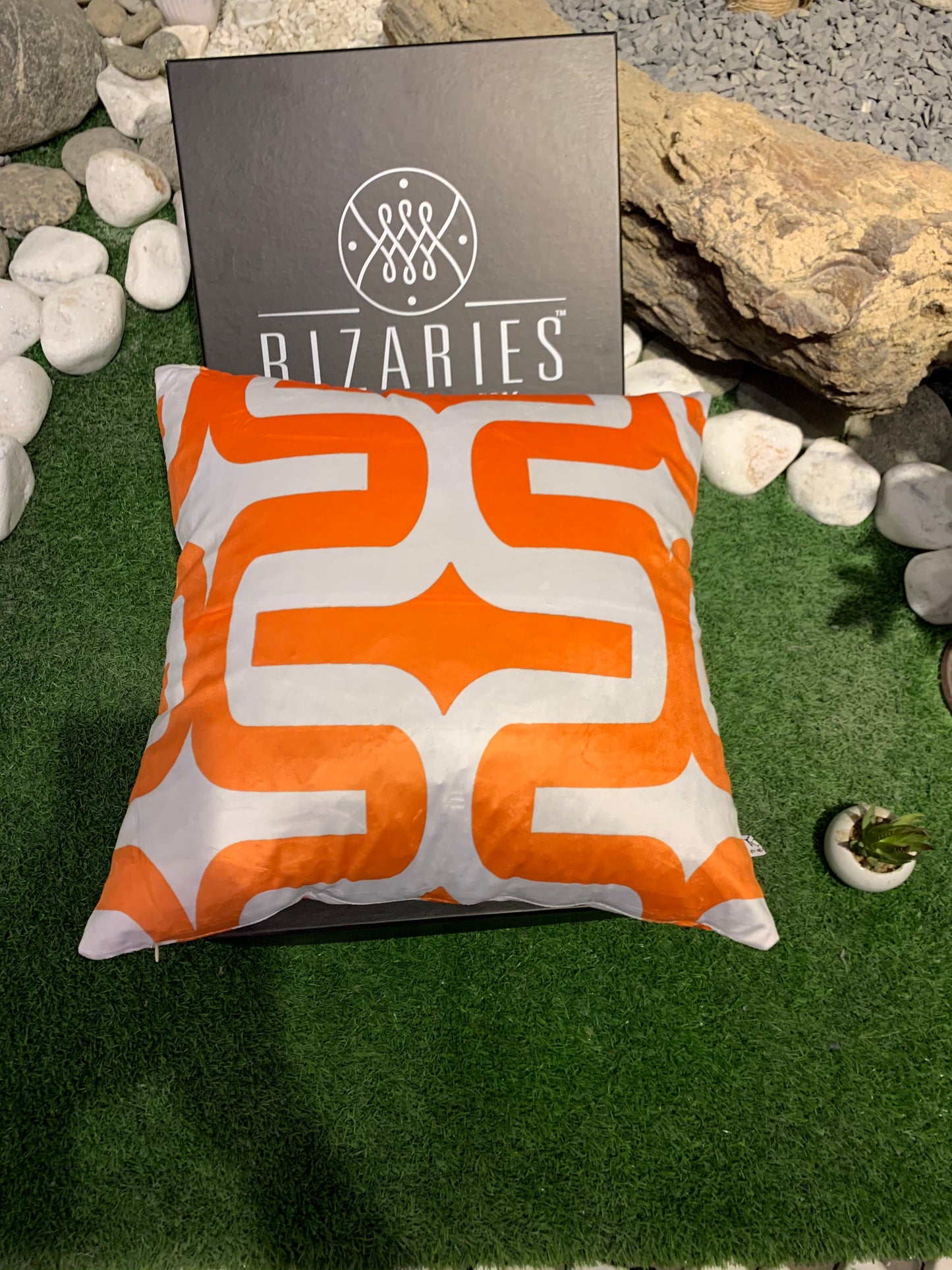 Super Soft Orange & White Cushion Cover