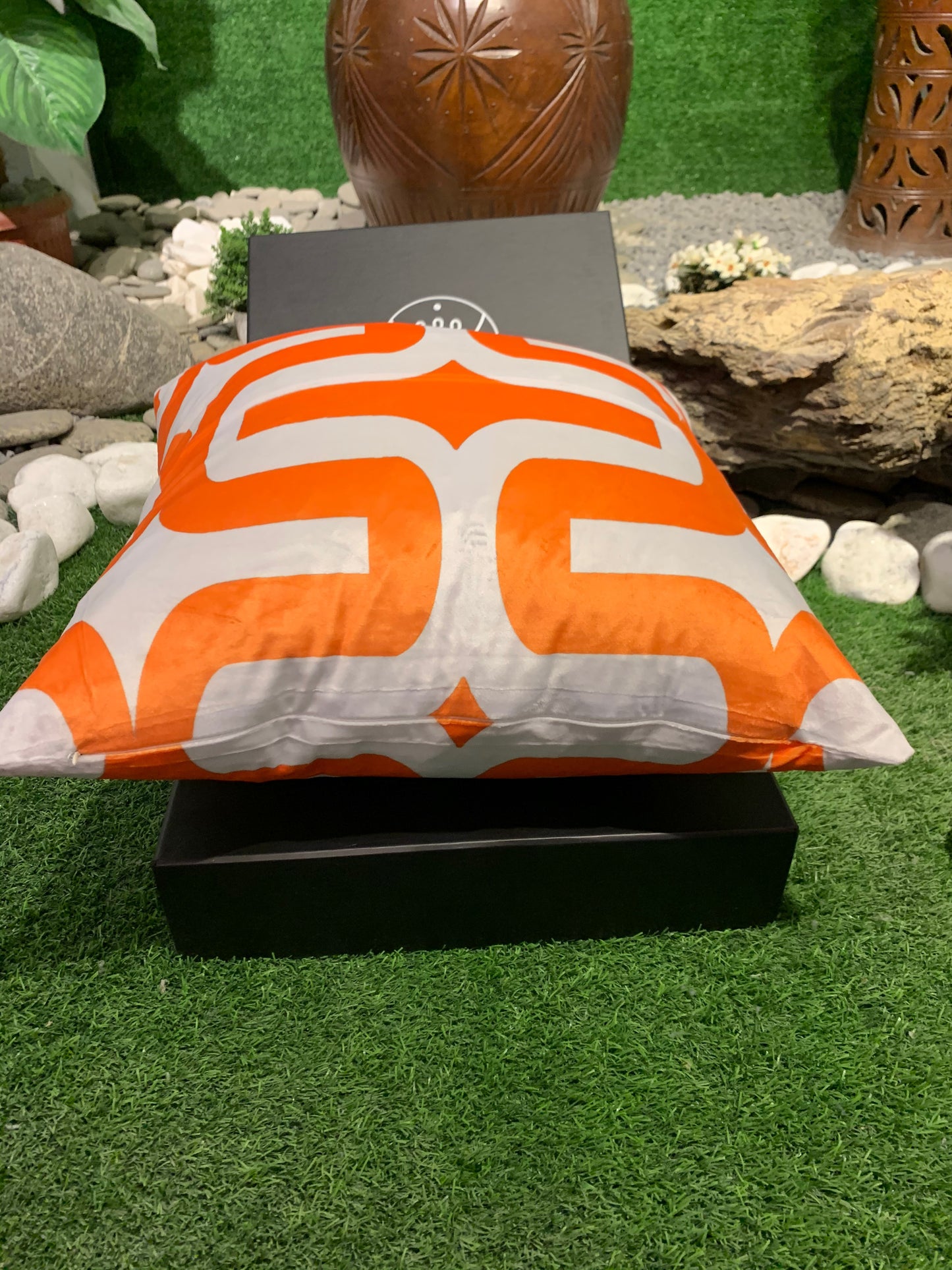 Super Soft Orange & White Cushion Cover