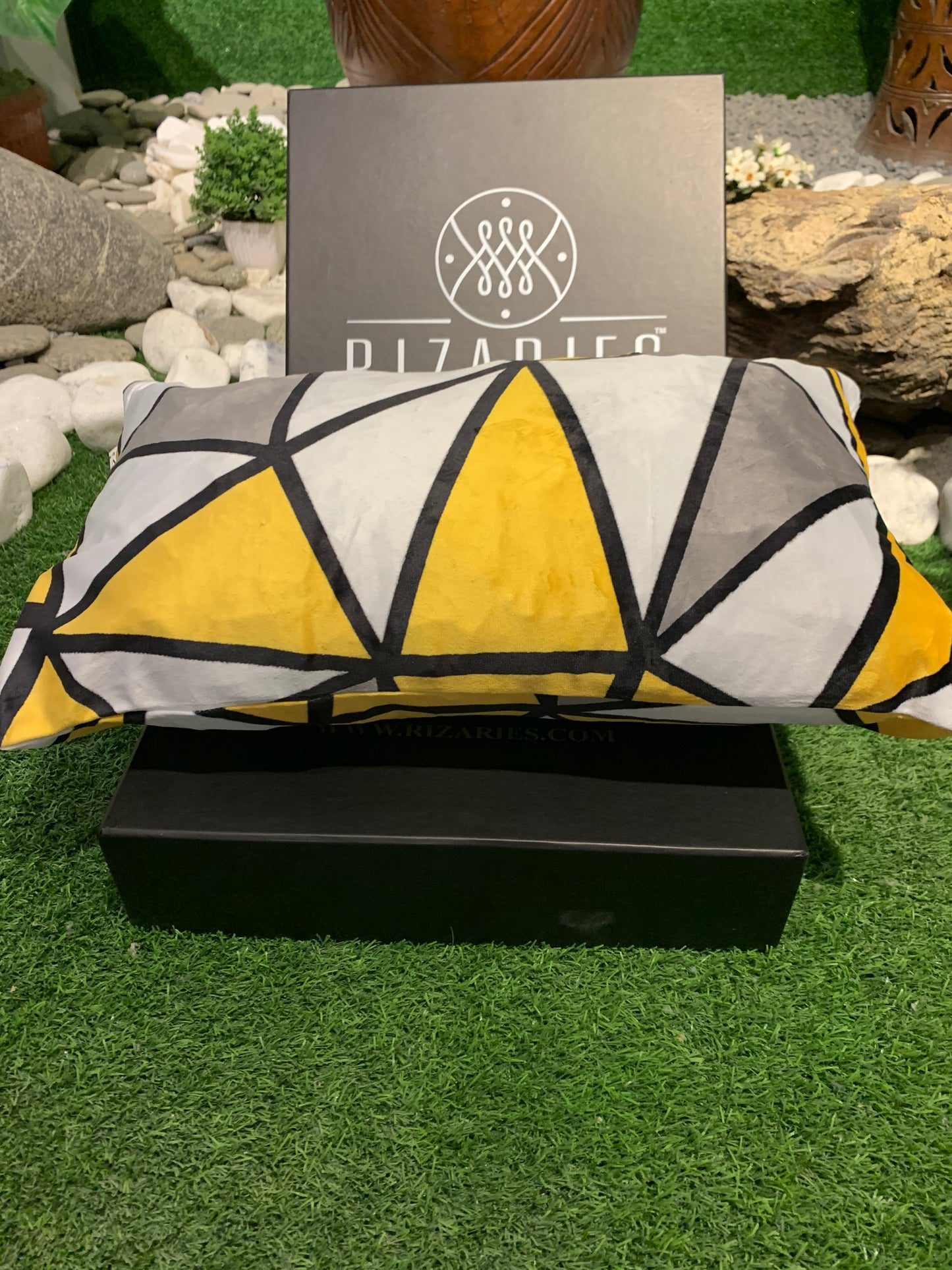 Super Soft Yellow Geometric Rectangle