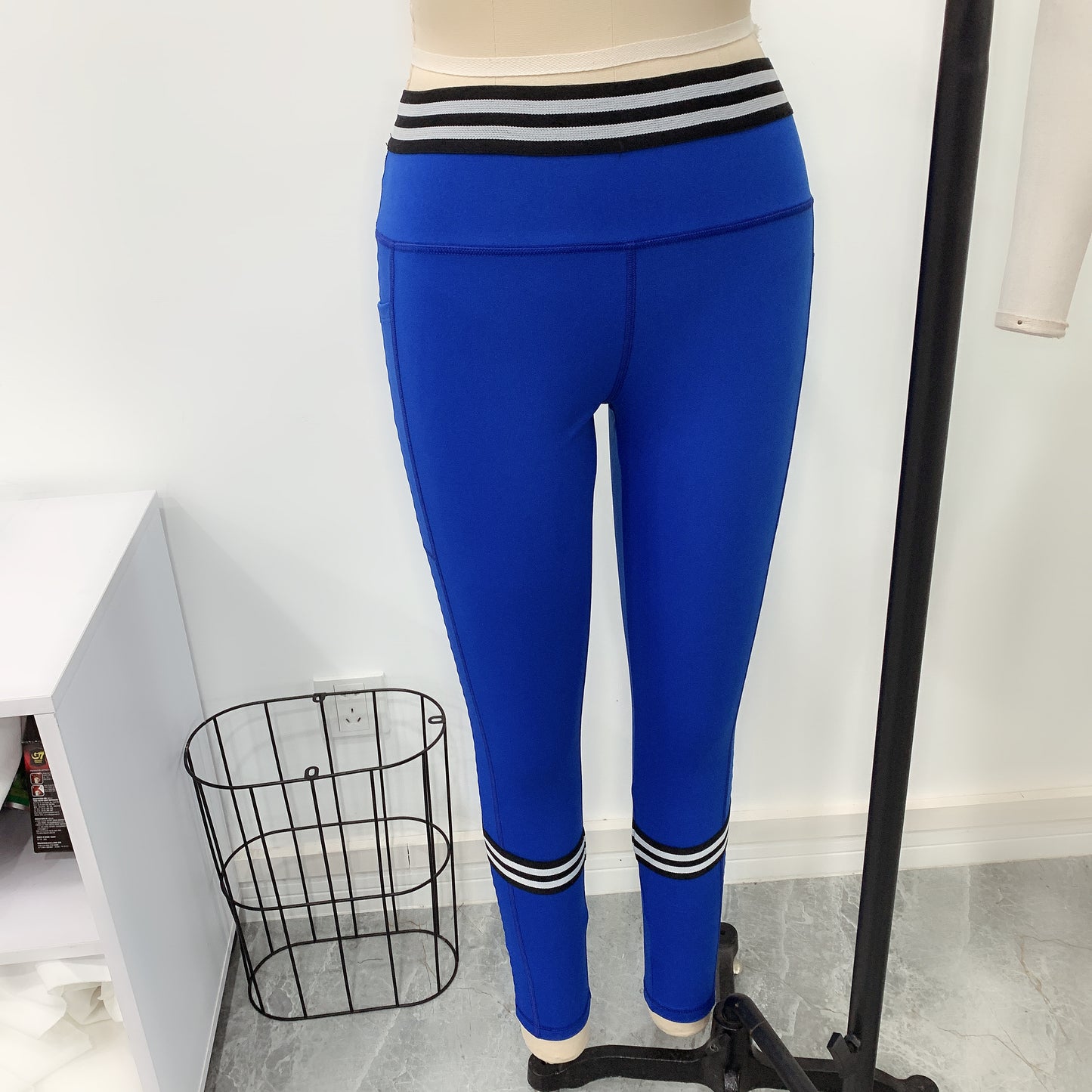 Blue with Black Stripes Crazy Workout 2 Pcs Set