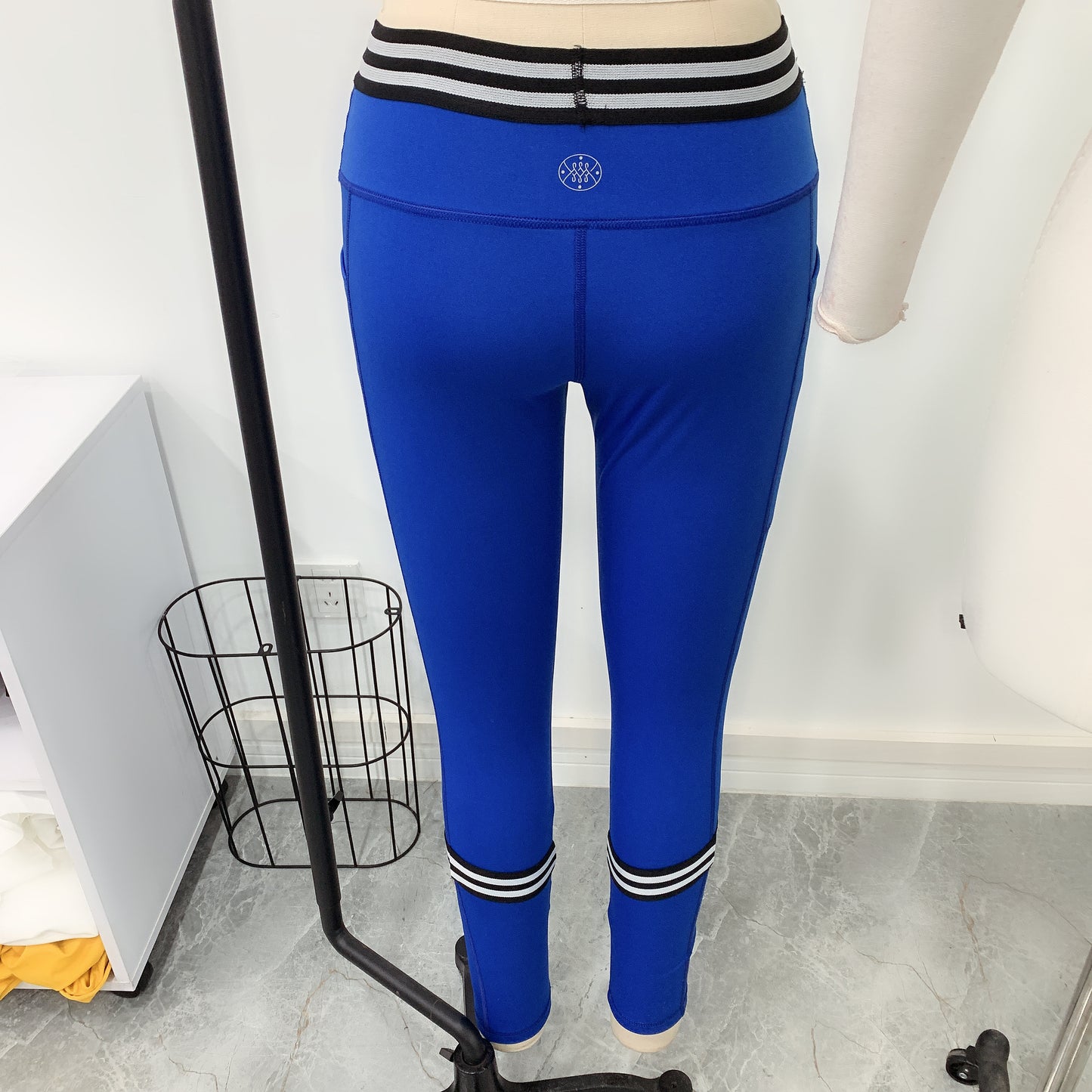 Blue with Black Stripes Crazy Workout 2 Pcs Set