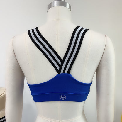 Blue with Black Stripes Crazy Workout 2 Pcs Set