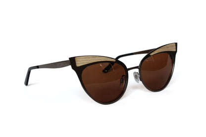 Cat Eye Metal Wood Sunglasses