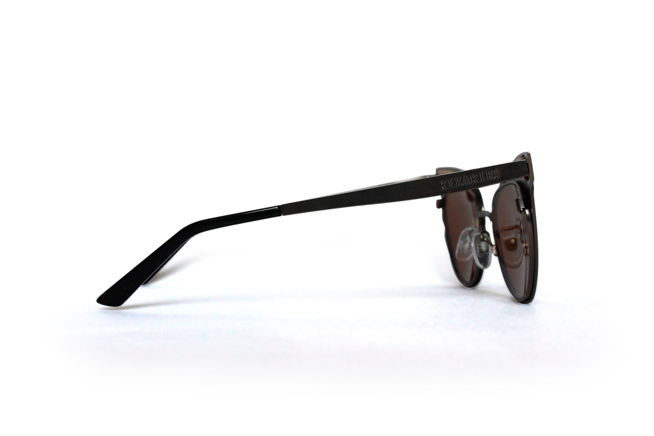 Cat Eye Metal Wood Sunglasses