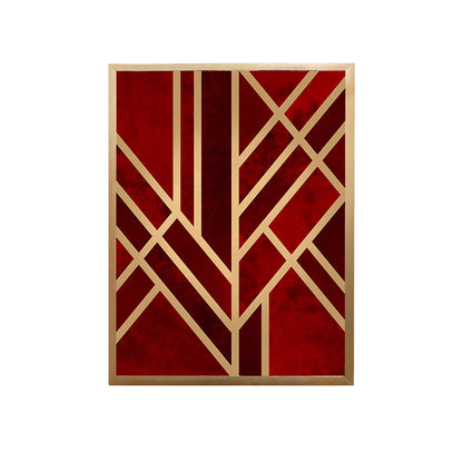 Maroon Art Deco Canvas Painting