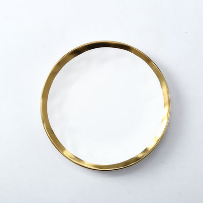Matt White & Gold Porcelain Plates