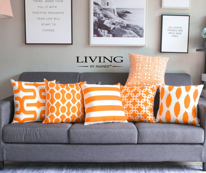 Super Soft Orange & White Cushion Cover