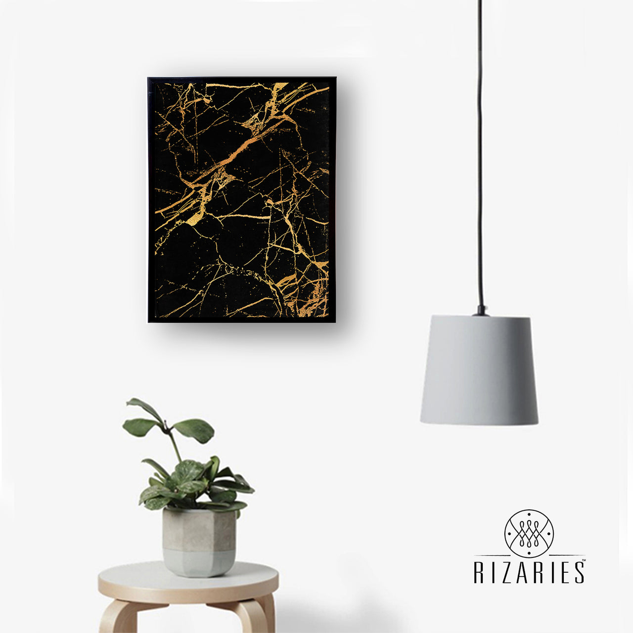 Black & Gold Canvas Painting
