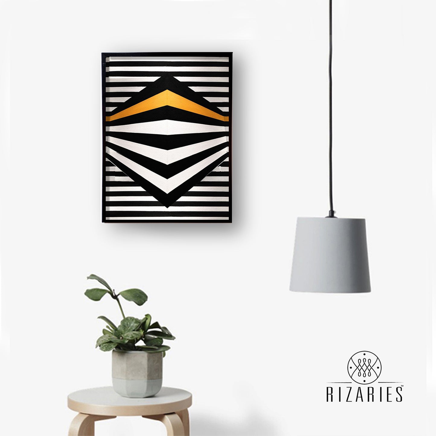 Black & Yellow 3D Handmade Canvas Painting