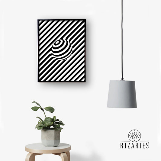 Black & White Ball 3D Handmade Canvas Painting