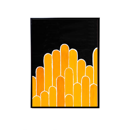 Orange & Yellow Geo Canvas Painting