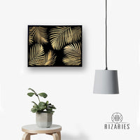 Thumbnail for Gold Leaves on Black Canvas Painting