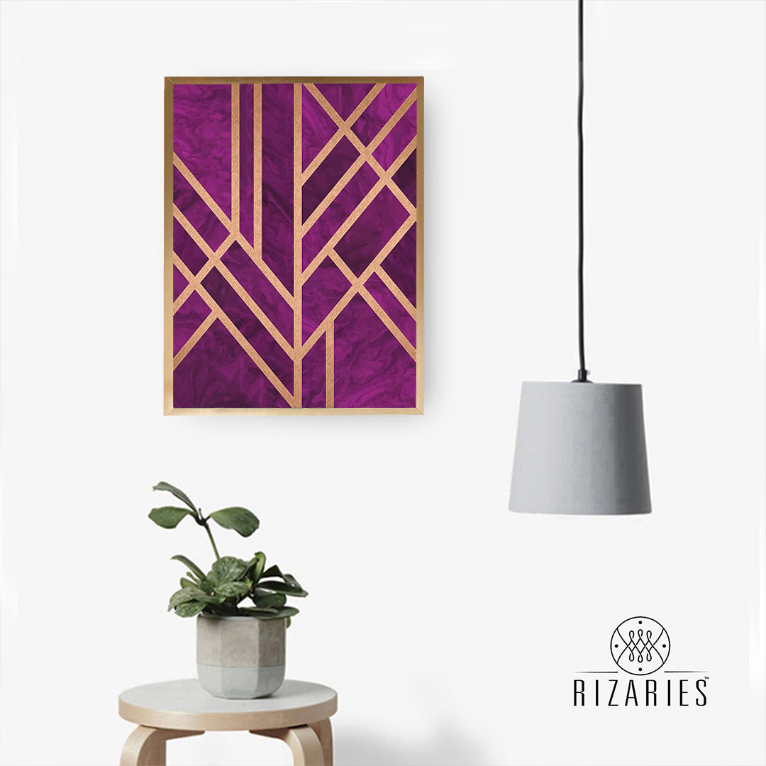 Purple Art Deco Canvas Painting