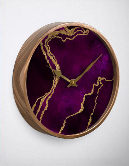 Purple Abstract Wall Clock