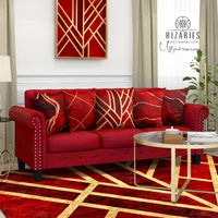 Thumbnail for SuperSoft Maroon Gold Diamond Throw Cushion