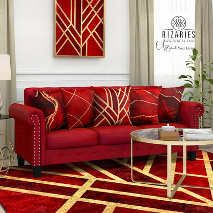 SuperSoft Maroon Gold Abstract Throw Cushion