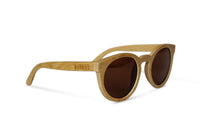 Thumbnail for Round Bamboo Light Brown Sunglasses