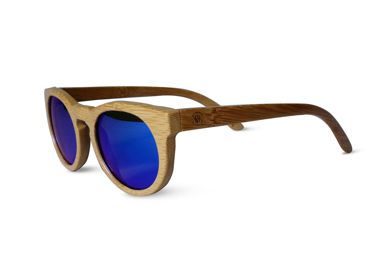 Round Bamboo Light Brown Sunglasses