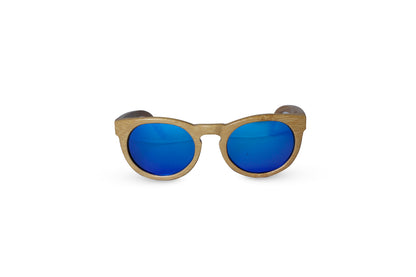 Round Bamboo Light Brown Sunglasses