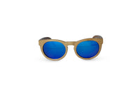 Thumbnail for Round Bamboo Light Brown Sunglasses