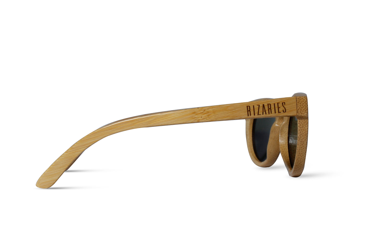 Round Bamboo Light Brown Sunglasses