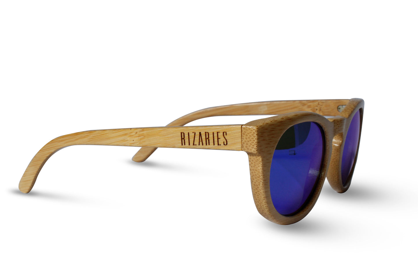 Round Bamboo Light Brown Sunglasses