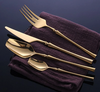 Thumbnail for Shiny Modern Full Gold Cutlery Set