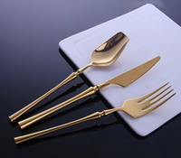 Thumbnail for Shiny Modern Full Gold Cutlery Set