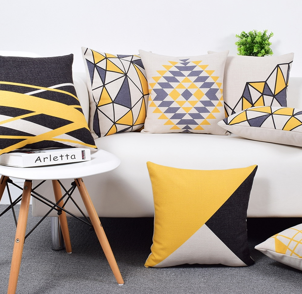 Super Soft Yellow Geometric Rectangle