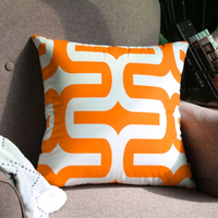 Thumbnail for Super Soft Orange & White Cushion Cover