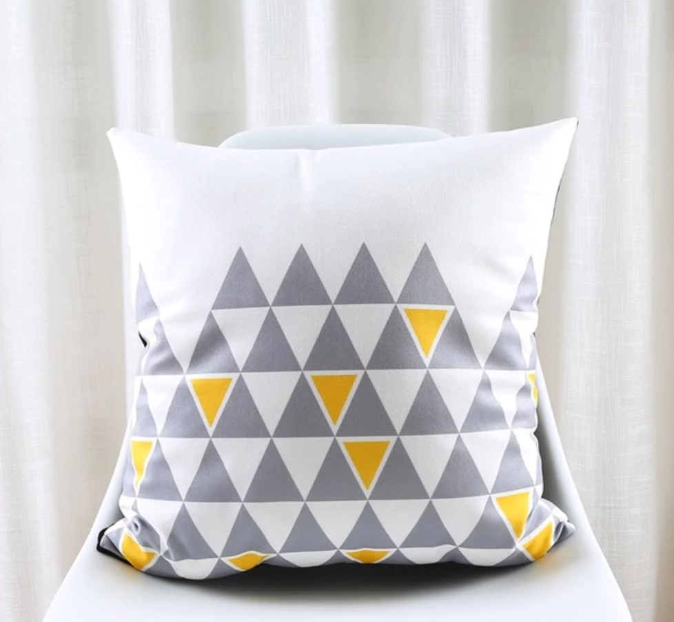 SuperSoft Grey Triangles Cushion Cover