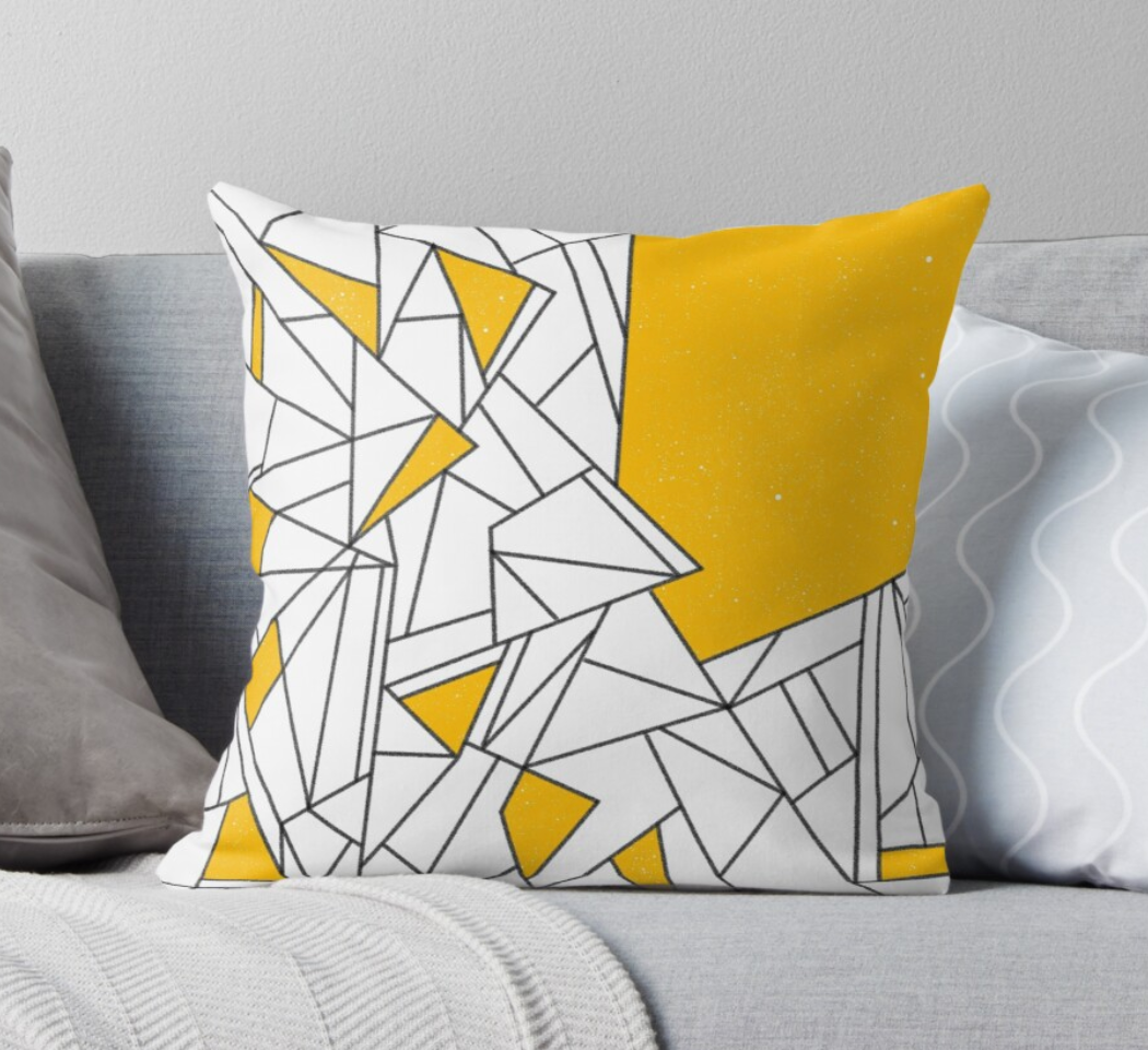 SuperSoft Yellow Geo Pattern Throw Pillow