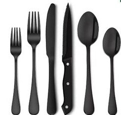 New Black Cutlery Set