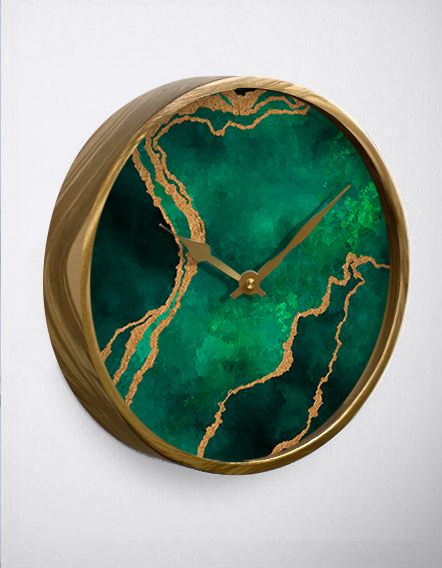 Green Abstract Wall Clock