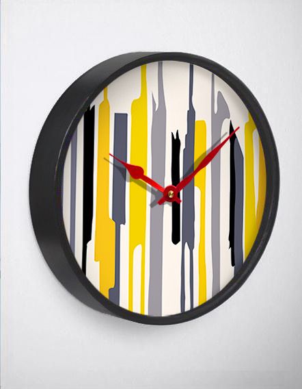 Yellow Lines Wall Clock