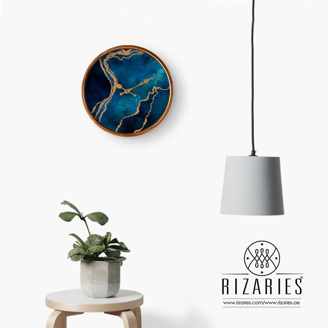 Blue Abstract Wall Clock – Rizaries