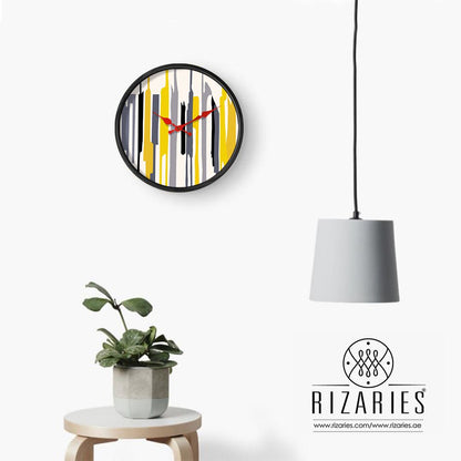 Yellow Lines Wall Clock