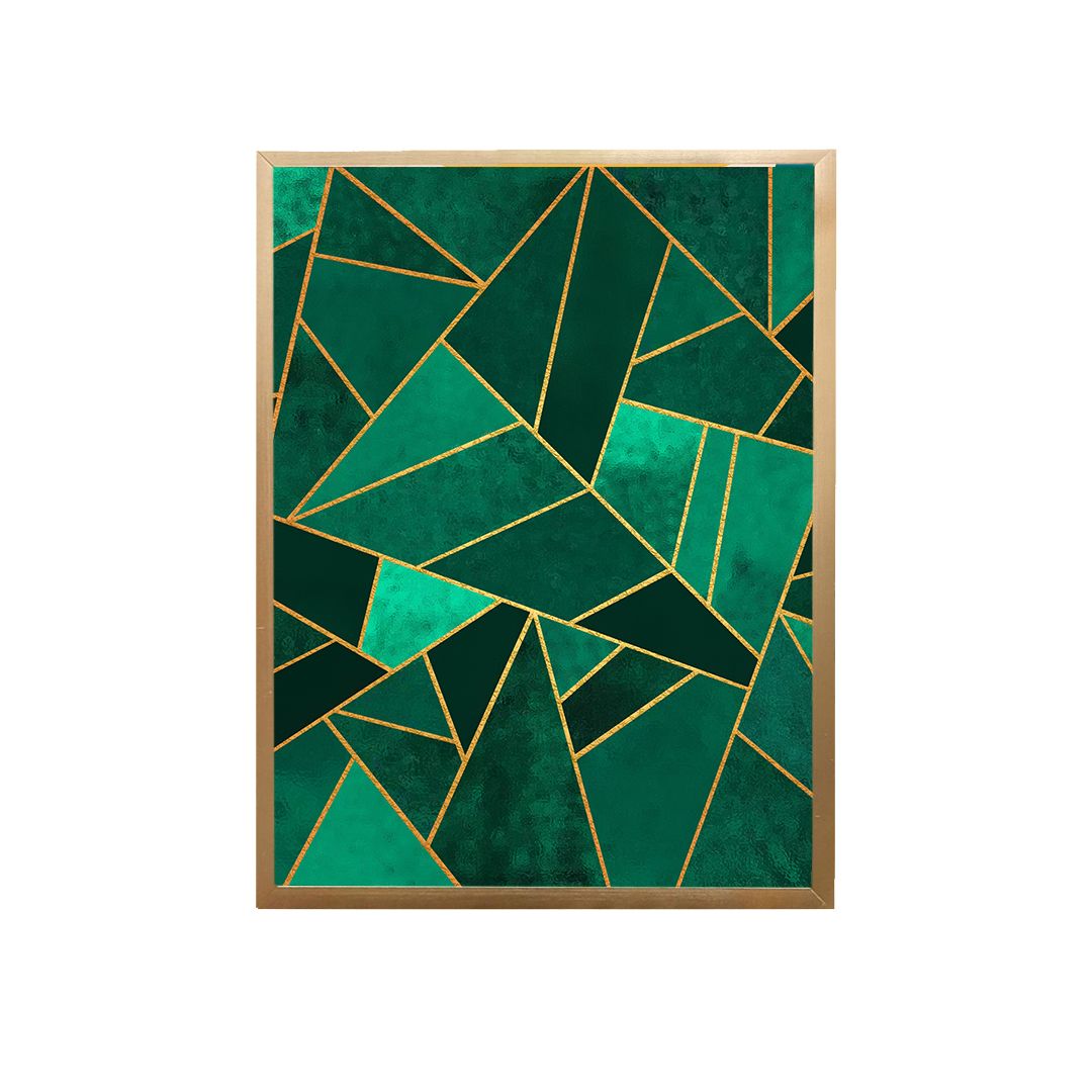 Green Geometric Canvas Painting