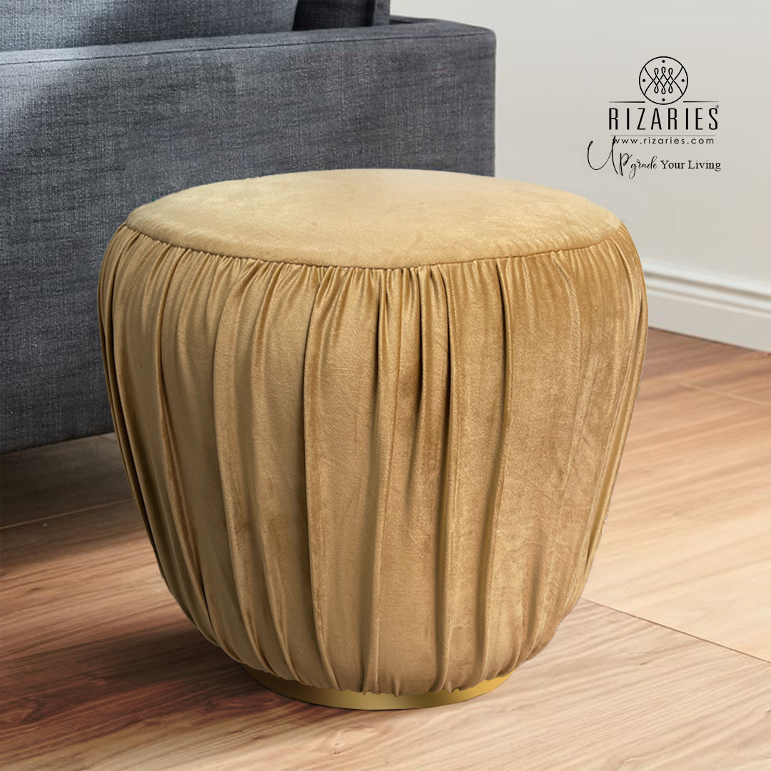 Soft Modern Wrinkle Pattern Round Ottoman