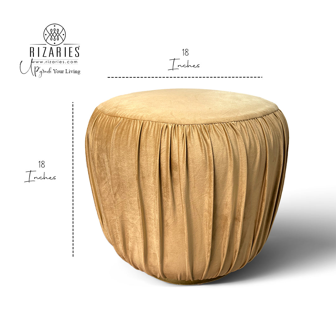 Soft Modern Wrinkle Pattern Round Ottoman