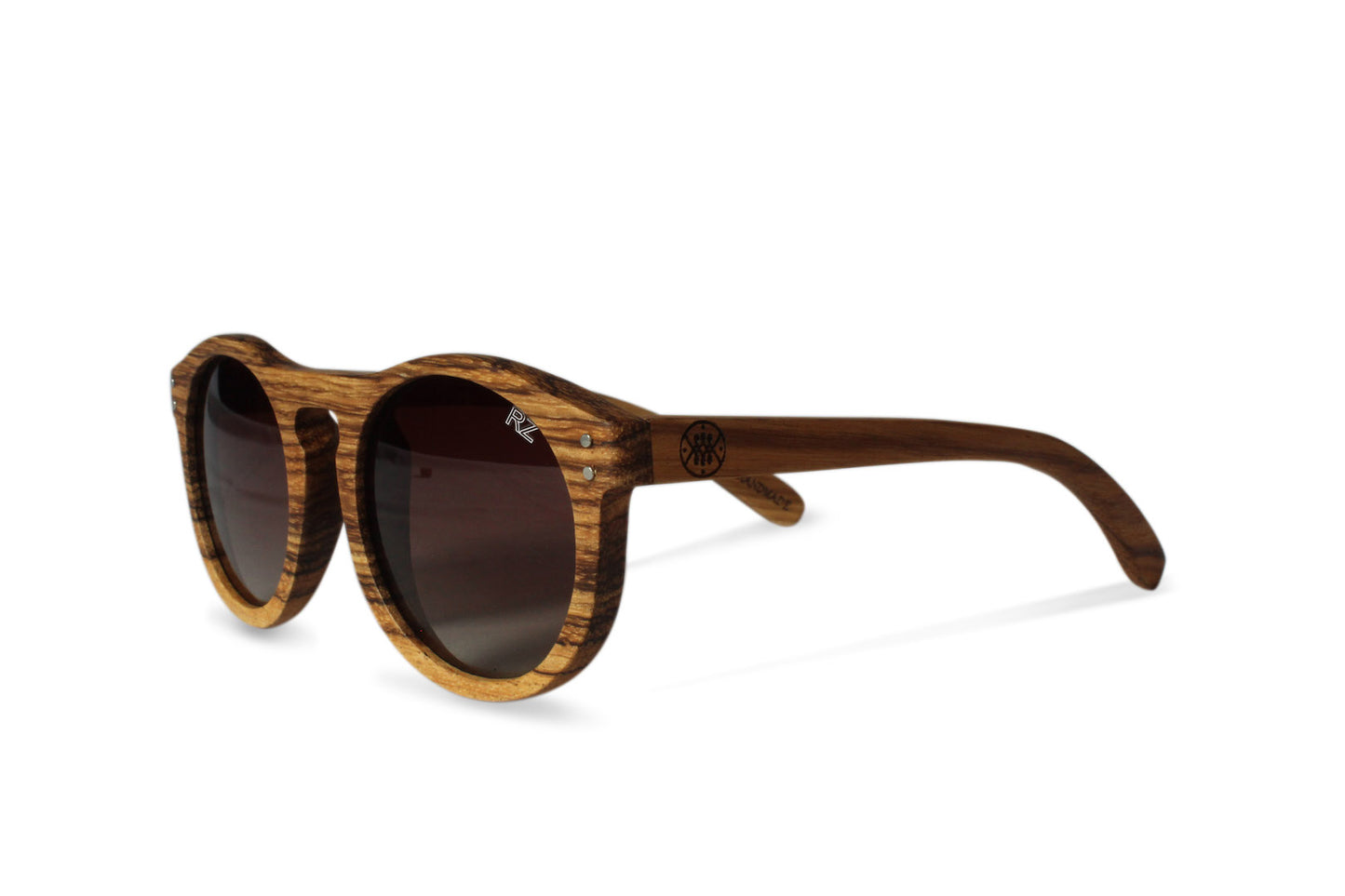 Zebra Round Wooden Sunglasses