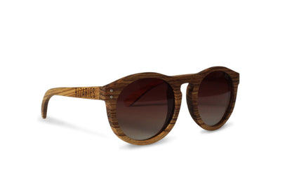 Zebra Round Wooden Sunglasses