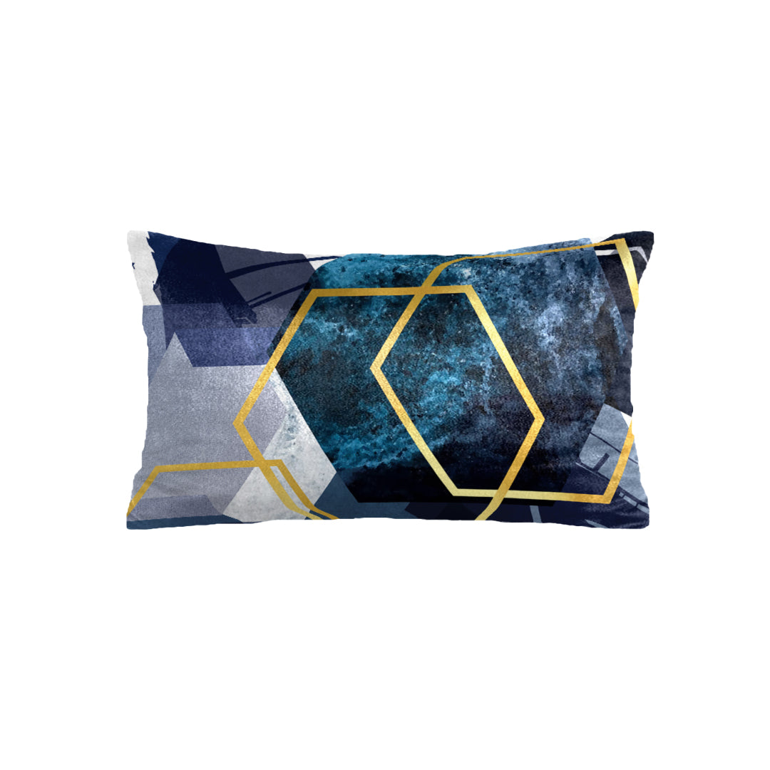 SuperSoft Navy Gold Geometric Rectangle