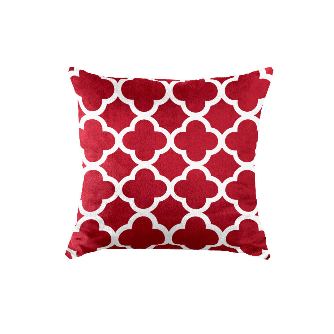 SuperSoft Red Quatrefoil Cushion